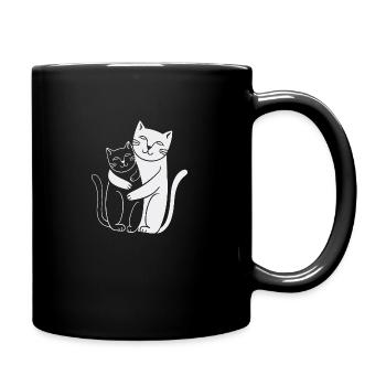 White Cat & Black Cat - Full Colour Mug - black - Right