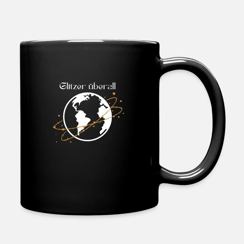 Glitzer überall–Funkelndes Weltkugel Shirt-Design - Tasse einfarbig - Schwarz
