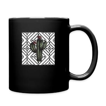 Cactus Geometric Pattern Design - Full Colour Mug - black - Right