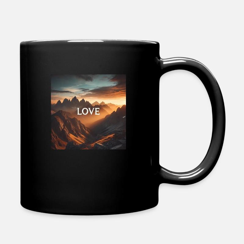 Liebe deine Berge - Tasse einfarbig - Schwarz