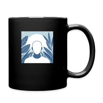 Minimalistische Illustration - Tasse einfarbig - Schwarz - Rechts