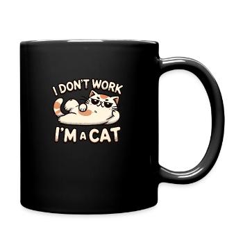 I Don't Work, I'm a Cat 😼✨ - Full Colour Mug - black - Right