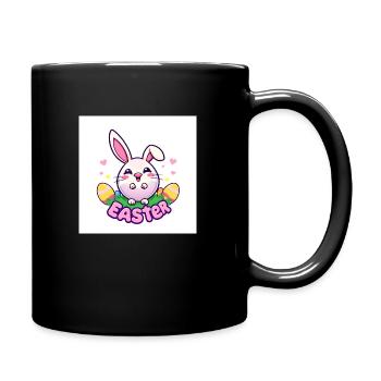 Bunte Ostern - Tasse einfarbig - Schwarz - Rechts