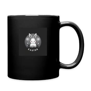 Osterfreude – Hase & Ei - Tasse einfarbig - Schwarz - Rechts