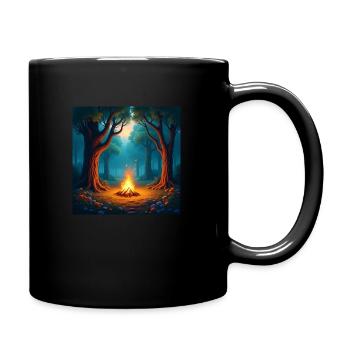 Lagerfeuer - Tasse einfarbig - Schwarz - Rechts