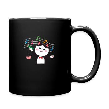 Clef de musique chaton chat musical - Mug uni - noir - Droite