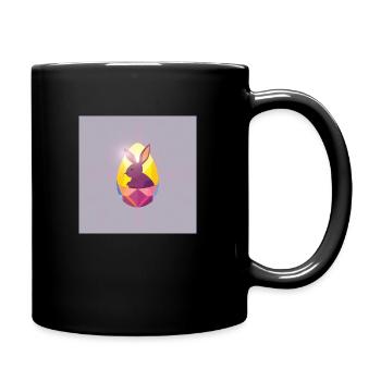Osterhase im Glücksrausch - Tasse einfarbig - Schwarz - Rechts