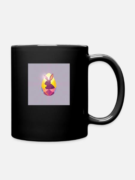 Osterhase im Glücksrausch - Tasse einfarbig - Schwarz