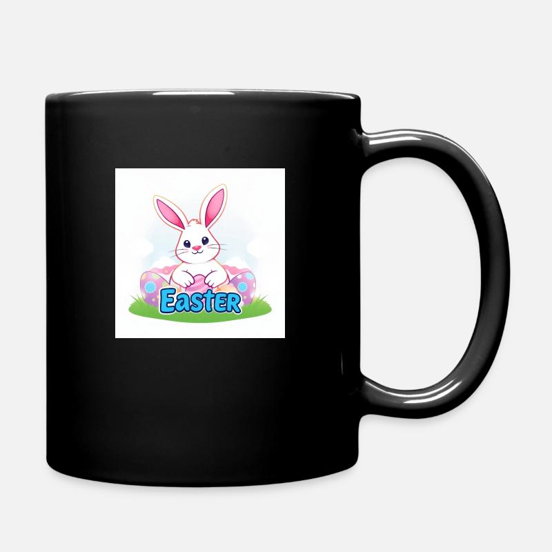 Der bunte Hase von Ostern - Tasse einfarbig - Schwarz