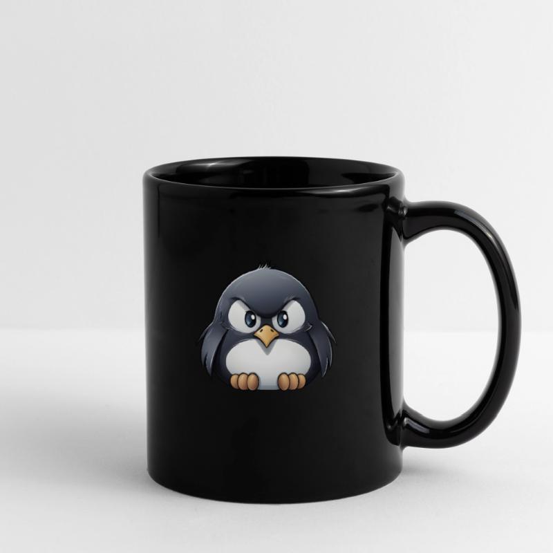 Grumpy Pinguin Tasse einfarbig