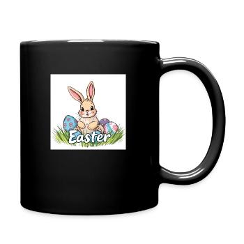 Der Osterhase ist da! - Tasse einfarbig - Schwarz - Rechts