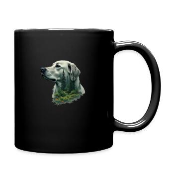 Golden Retriever Wald - Tasse einfarbig - Schwarz - Rechts
