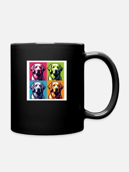 Pop Art Golden Retriever - Mug uni - noir