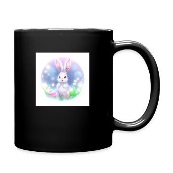 Osterhase auf Abenteuer - Tasse einfarbig - Schwarz - Rechts