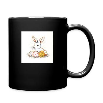 Kunterbuntes Osterfest - Tasse einfarbig - Schwarz - Rechts