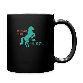 Pferd Geschenkidee Geschenk Pferdeliebhaber - Tasse einfarbig - Schwarz - Rechts