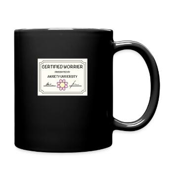 Citation certifiée Worrier Funny Anxiety - Mug uni - noir - Droite