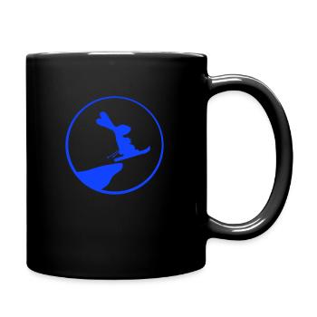 Bunny Moon Ski Bunny Jump Cliff Skiing Night - Full Colour Mug - black - Right