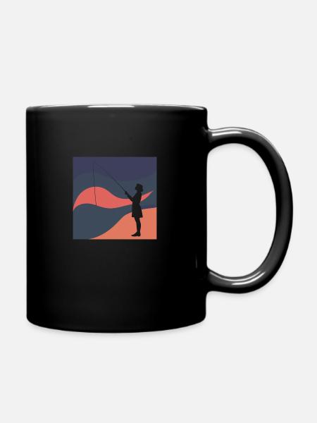 Magnet Fishing River Magnet - Full Colour Mug - black