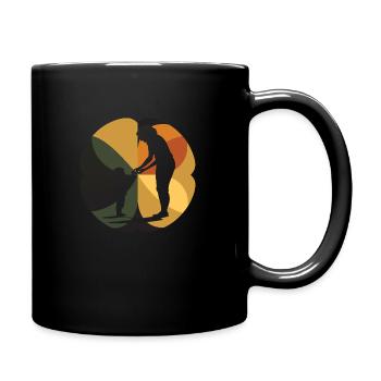Betreuung Nachtbabysitter - Tasse einfarbig - Schwarz - Rechts