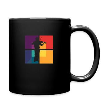 Geige Instrument - Tasse einfarbig - Schwarz - Rechts