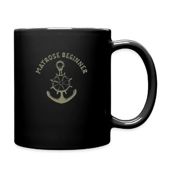 Moin Schiffanker Anker Nordsee Spruch Geschenk See - Tasse einfarbig - Schwarz - Rechts