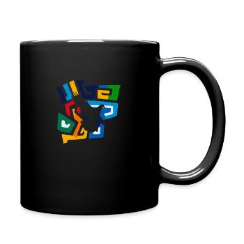 Tauben Peacezeichen - Tasse einfarbig - Schwarz - Rechts