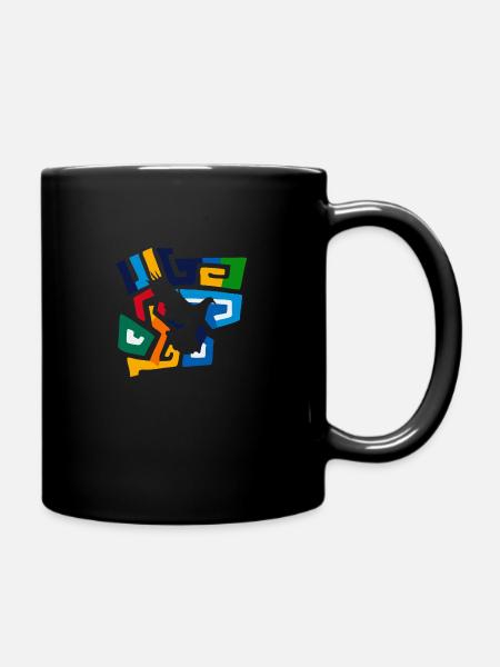 Tauben Peacezeichen - Tasse einfarbig - Schwarz