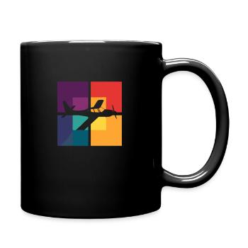 Luftfahrt Flugzeugtuer Kabine - Tasse einfarbig - Schwarz - Rechts
