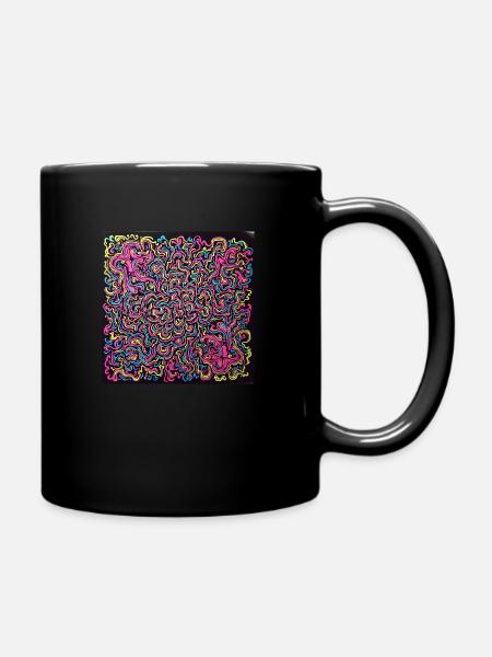 psychedelisches muster - Tasse einfarbig - Schwarz