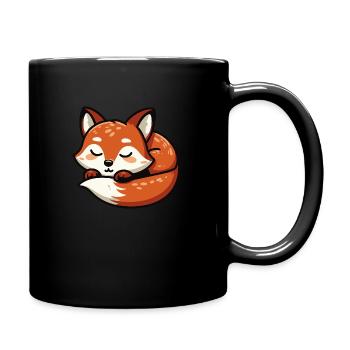 Süßer schlafender Fuchs, Baby - Tasse einfarbig - Schwarz - Rechts
