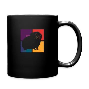 Meerschweinchen Tierpflege Fell - Tasse einfarbig - Schwarz - Rechts