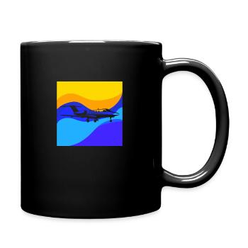 Airplane Cabin Passenger Machine - Full Colour Mug - black - Right