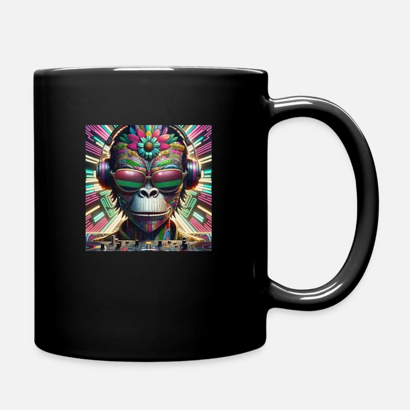 DJ Bananes Psychédélique DJ Ape - Mug uni - noir