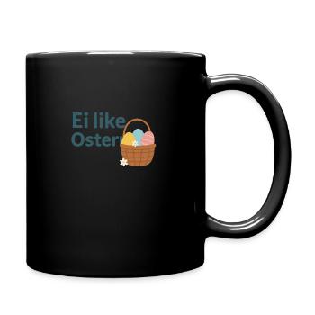 Ei like Ostern – Lustiges Osterdesign - Tasse einfarbig - Schwarz - Rechts