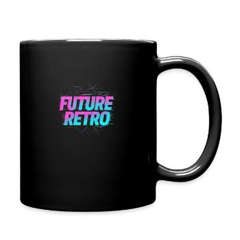 Glitchwave Retro Future – Y2K Neon Pixel Art - Full Colour Mug - black - Right