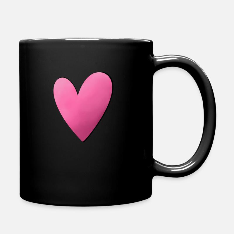 herz - Tasse einfarbig - Schwarz