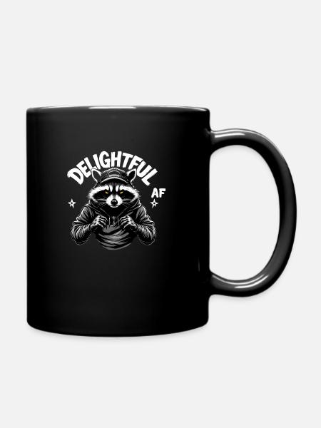 Delightful AF Raccoon Streetwear Graphic - Tasse einfarbig - Schwarz