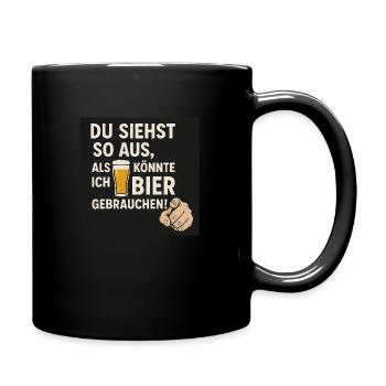 Bier gebrauchen! - Tasse einfarbig - Schwarz - Rechts