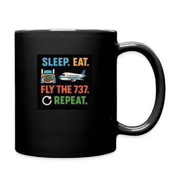 Die737 routine - Tasse einfarbig - Schwarz - Rechts
