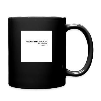 Schriftzug Fear - Design - Tasse einfarbig - Schwarz - Rechts