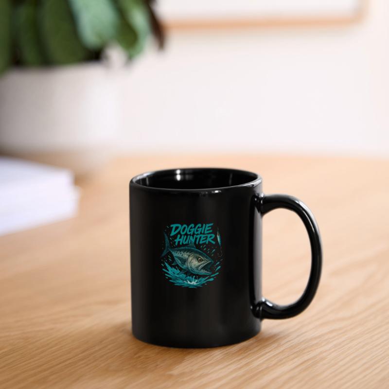 🎣 Doggie Hunter - Conception de graffitis de thon à dents de chien Mug uni