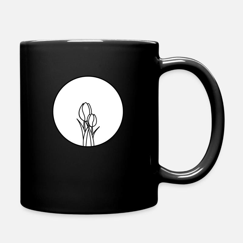 Einfach Tulpen - Tasse einfarbig - Schwarz