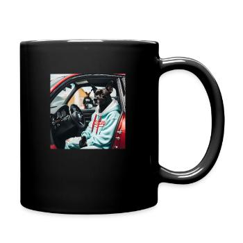 Dog in the car - Full Colour Mug - black - Right
