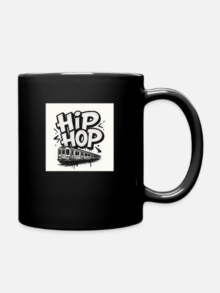 HipHop Lettering with Train - Full Colour Mug - black