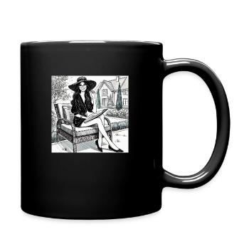 Le moment de calme d’une femme dans le jardin - Mug uni - noir - Droite