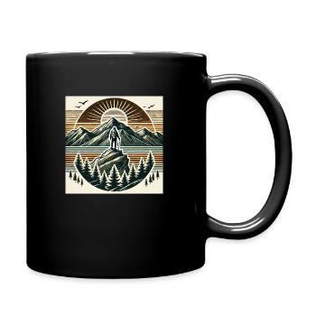 Wandern - Tasse einfarbig - Schwarz - Rechts