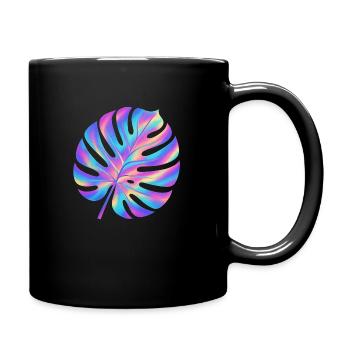 Monstera Blatt Holographic Art - Tasse einfarbig - Schwarz - Rechts