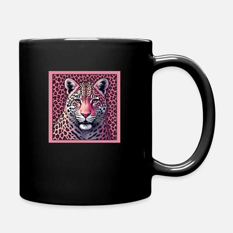 Rosa Leopard - Tasse einfarbig - Schwarz