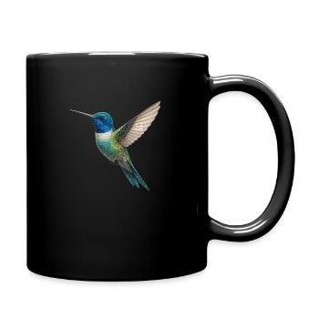 Kolibri – Leichtigkeit in Farben - Tasse einfarbig - Schwarz - Rechts